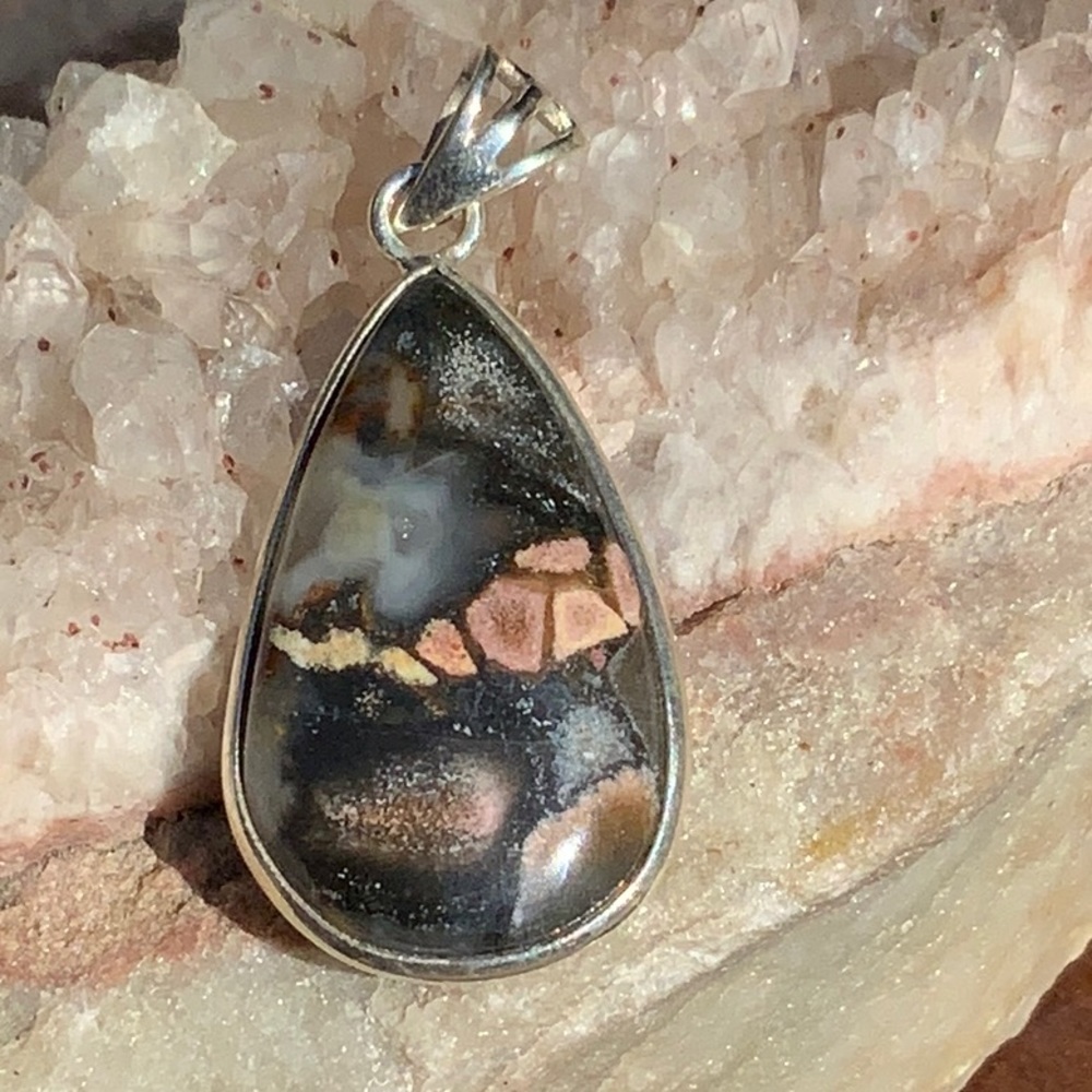 NATURAL TABU JASPER 925 STERLING SILVER PENDANT